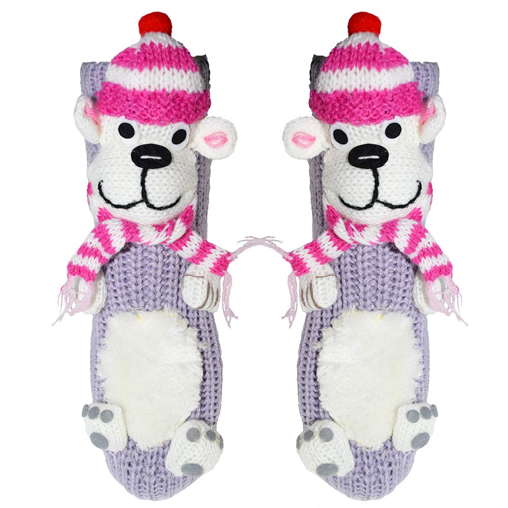 Chiclinco Novelty Knitted 3D Animal Winter Warm Slipper Socks Cozy Non