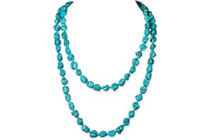 Turquoise Necklaces for Women Turquoise Jewelry Boho Western Long Beads Necklace Gifts Western Outfits Accessories