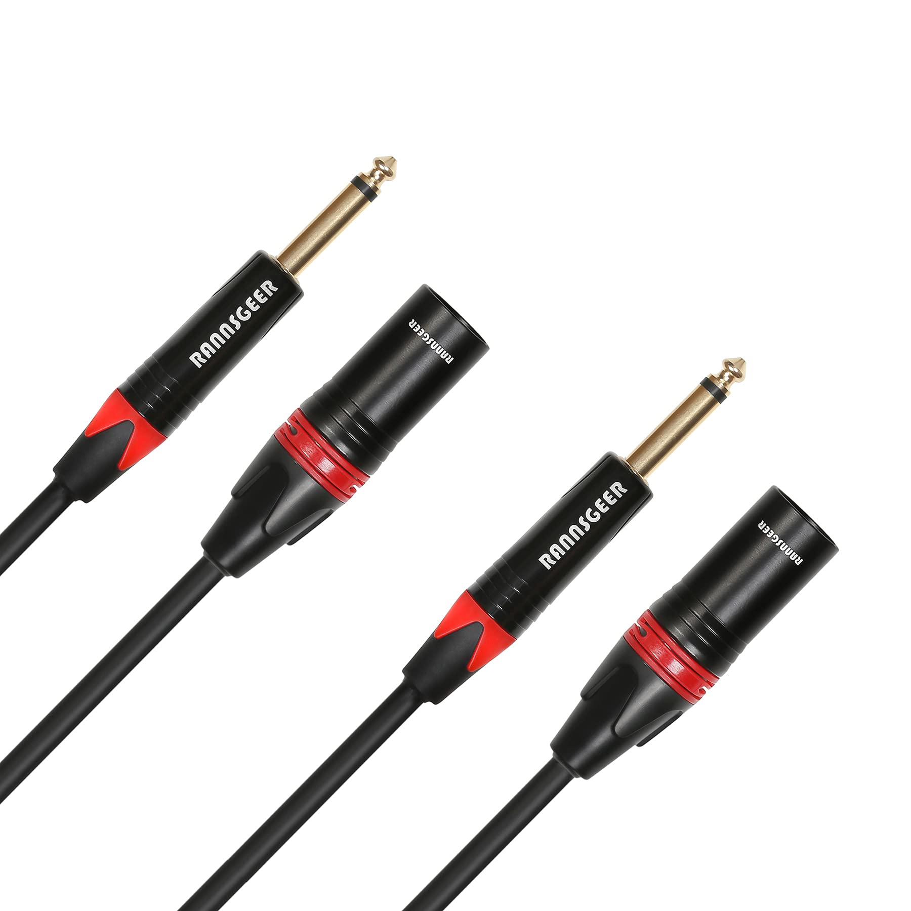 Rannsgeer 2 Pack 6.35mm (1/4 Inch) TS to XLR Male 3 Ft Cable (0.9M, 2 Pack)