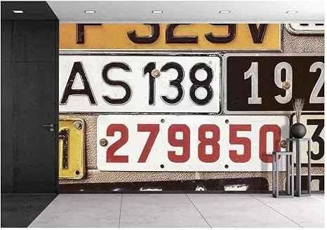 Wall26 Sepia Toned Image Of Old Number Plates On A Metal Garage Door Removable Wall Mural Self Adhesive Large Wallpaper 66x96 Inches Amazon Com