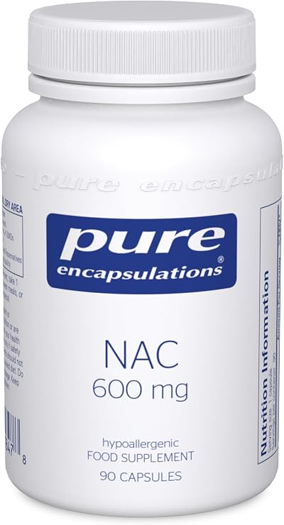 Pure Encapsulations NAC 600mg - N-Acetyl-L-Cysteine - 90 Capsules