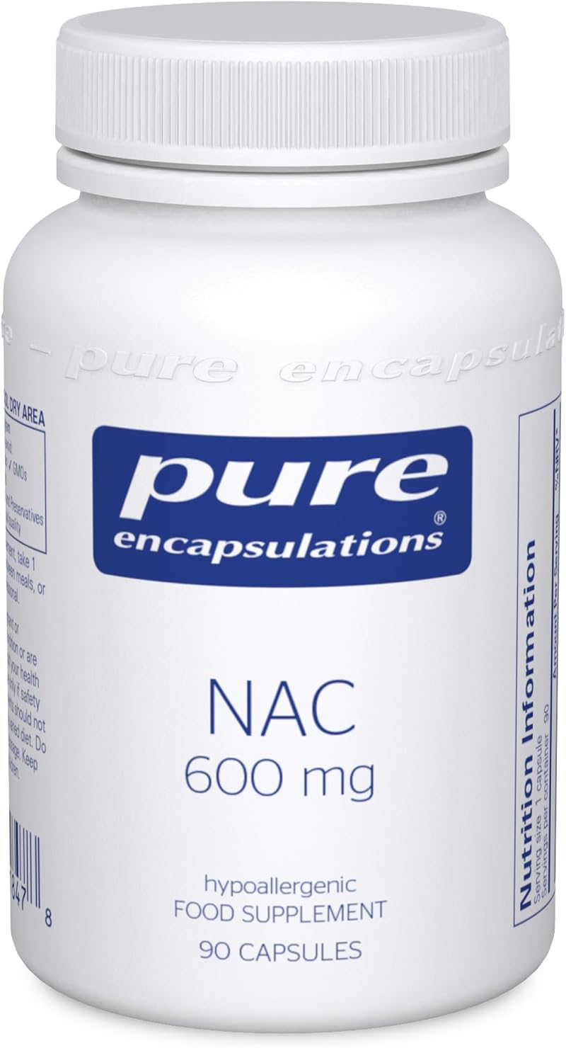 Pure Encapsulations NAC 600mg - N-Acetyl-L-Cysteine - 90 Capsules