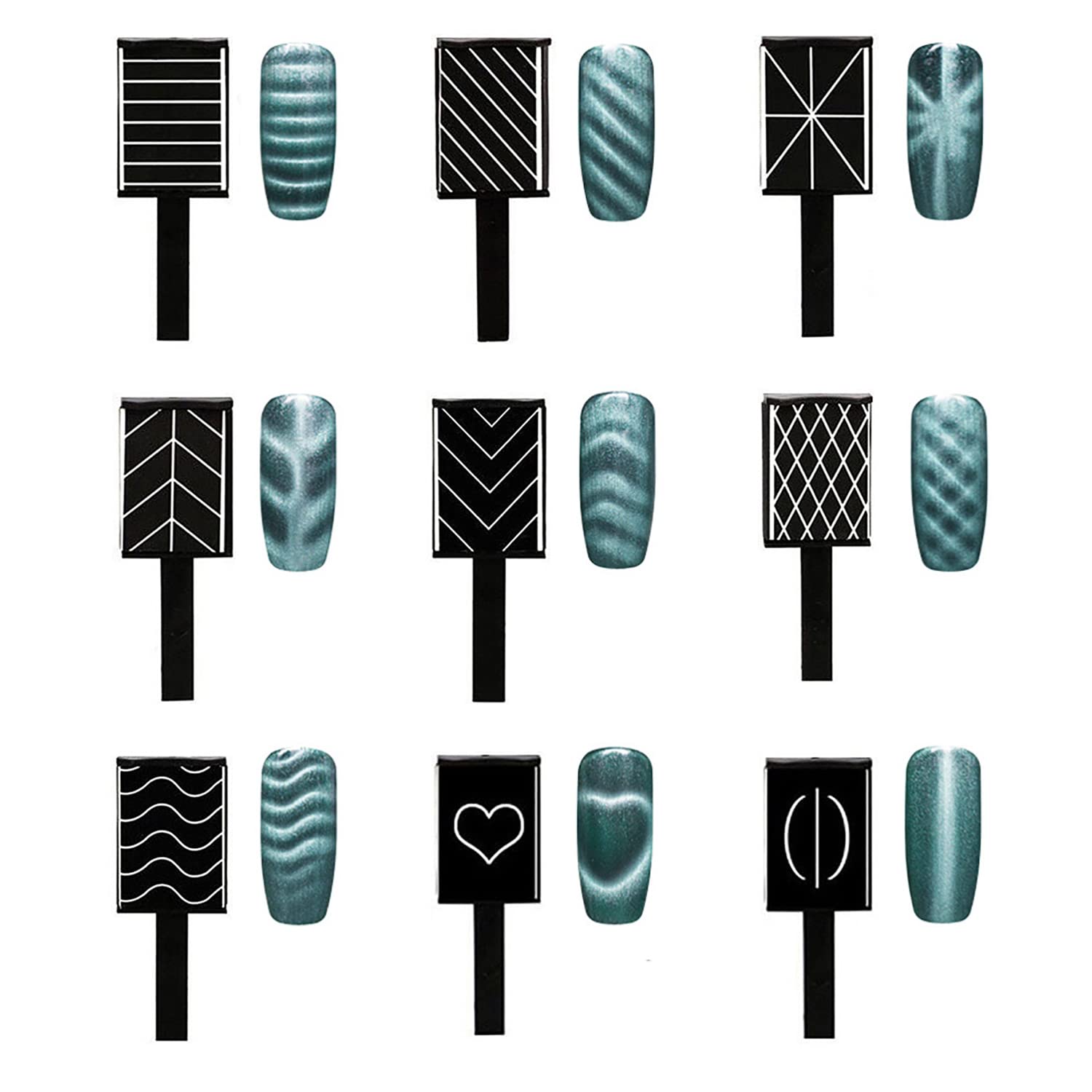 SILPECWEE 15Pcs Nail Magnet Set Cat Eye Gel Nail Polish Magnet Wand Magnetic Nail Polish Cat Eye Magnet for Nails Cat Eye Magnets Sticks Nail Design Tools Nail Art - Image 4
