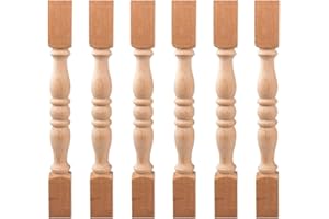 25 Pack 9-2/5 Inch Unfinished Wooden Baluster Spindles, TCHOSUZ European Decorative Unpainted Wood Newel Post Handrail for DIY Staircase Furniture Woodworking Crafts Home Improvement