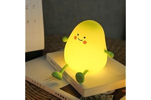 Cute Mango Night Light Battery Operated Fruit Nightlight Squishy Silicone Led Touch Kawaii Nursery Lamp with Timer for Baby G