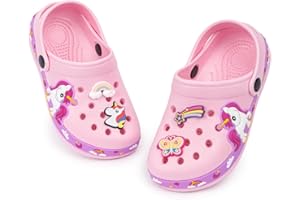 Miamooi Toddler Girls Boys Clogs Cute Cartoon Garden Water Clogs Little Kid Non-Slip Slides Indoor Outdoor Waterproof Beach Sandals Slip-on Beach Pool Shower Slippers Water Shoes