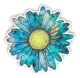 Vinyl Junkie Graphics Daisy Flower Sticker for Car Truck Windows Laptop Any Smooth Surface Waterproof (Cyan Dream)