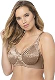 ElilaWomen's Leopard Lace Underwire Bra 2211 40J Mocha