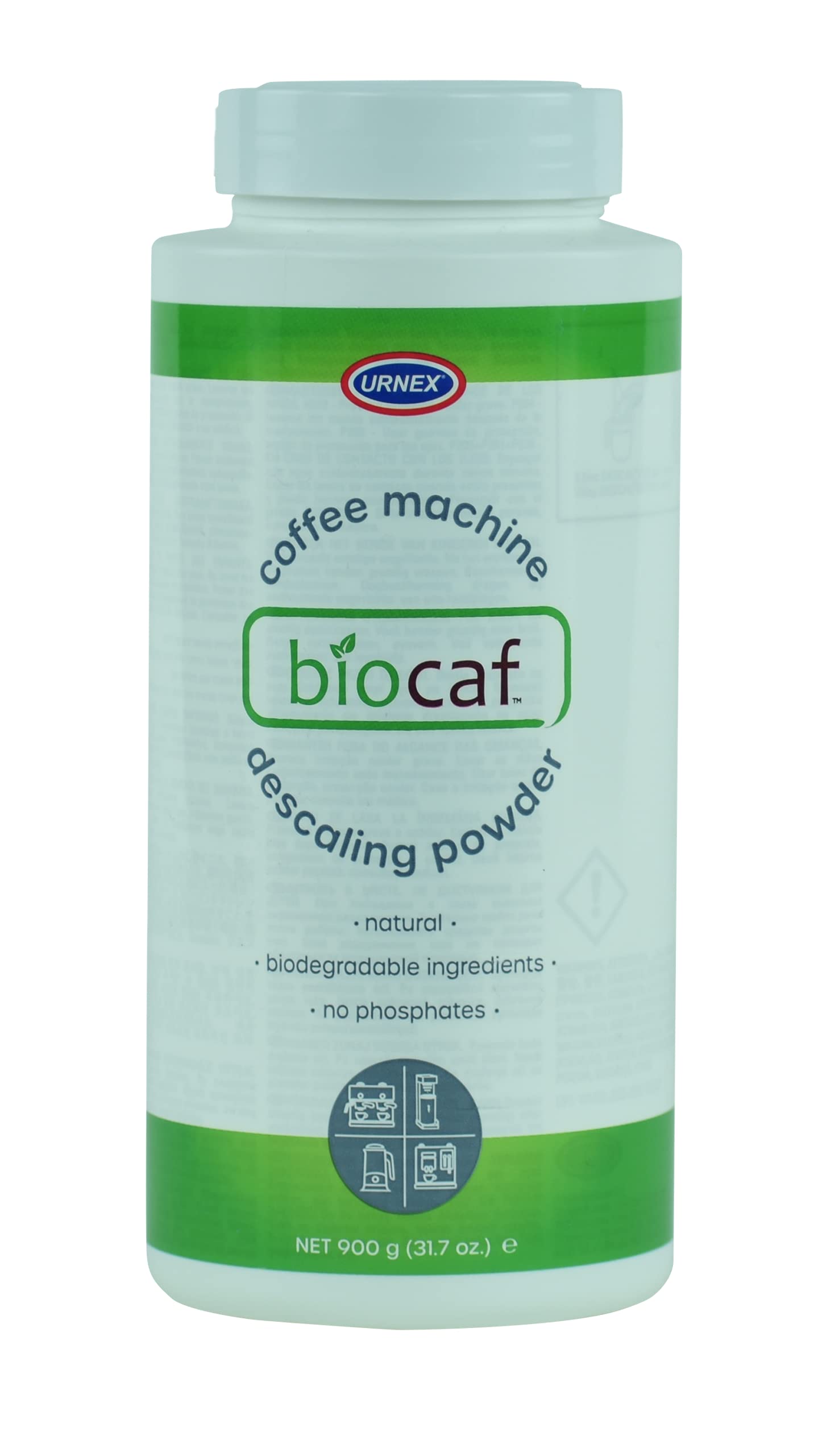 Biocaf Coffee & Espresso Machine Descaler Powder - 900g Jar for Professional Descaling & Maintenance