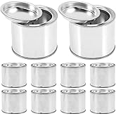 VILLCASE Metal Paint Cans 10-Pack 3.4Oz Leakproof Round Storage Containers for Oil Paint Pigment Arts and Crafts Reusable Sma