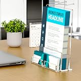 ROSshine A5 Leaflet Holder with Business Card Holder 2 Pack Crystal Clear view 6