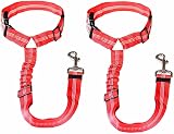 GoBuyer Dog Car Headrest Seat Belt 2 Pack Adjustable Nylon Anti Shock Red