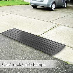Pyle Car Driveway Adjustable Curb Ramps - 3 Pack