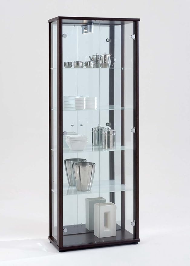 Space Range 2 Door Glass Display oak, Wenge, Double Amazon.co