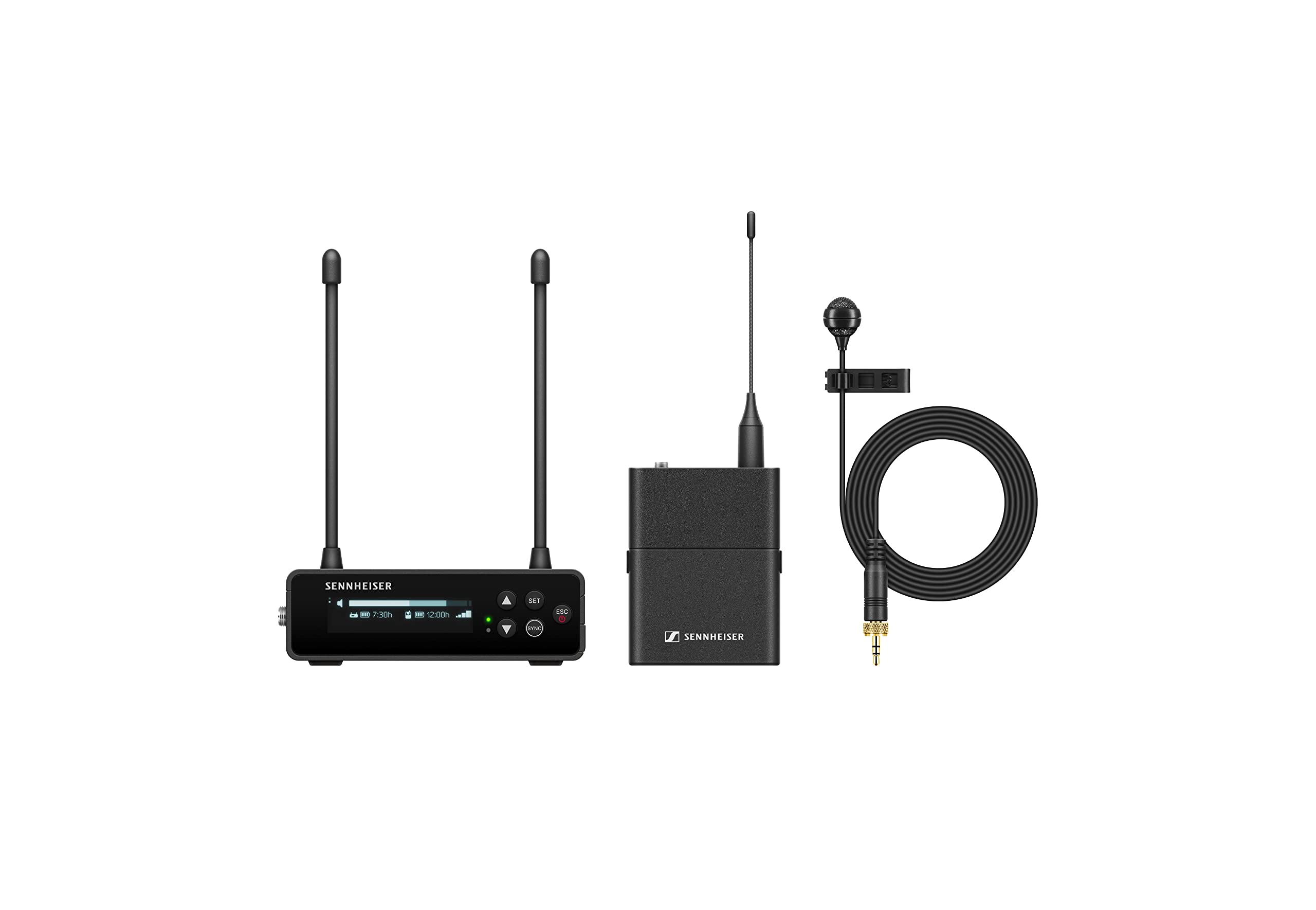 Sennheiser Sistema microfonico digitale portatile wireless UHF con lavalier a cardioide ME4 set EW-DP ME4 (U1/5), Nero (700026)