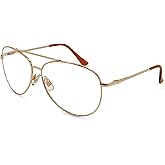 In Style Eyes C Moore Progressive Bifocal Reading Glasses - Wired Aviator Style Metal Frame - Non-Polarized Lens