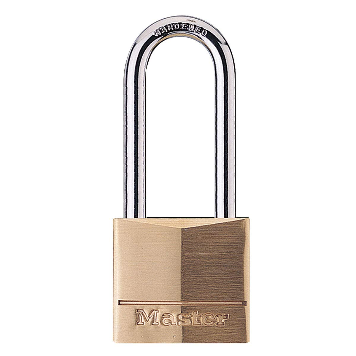 Master Lock 140EURDLH Key Padlock with Brass Body and High Shackle, Gold, 8,9 x 4 x 1,3 cm — image 1