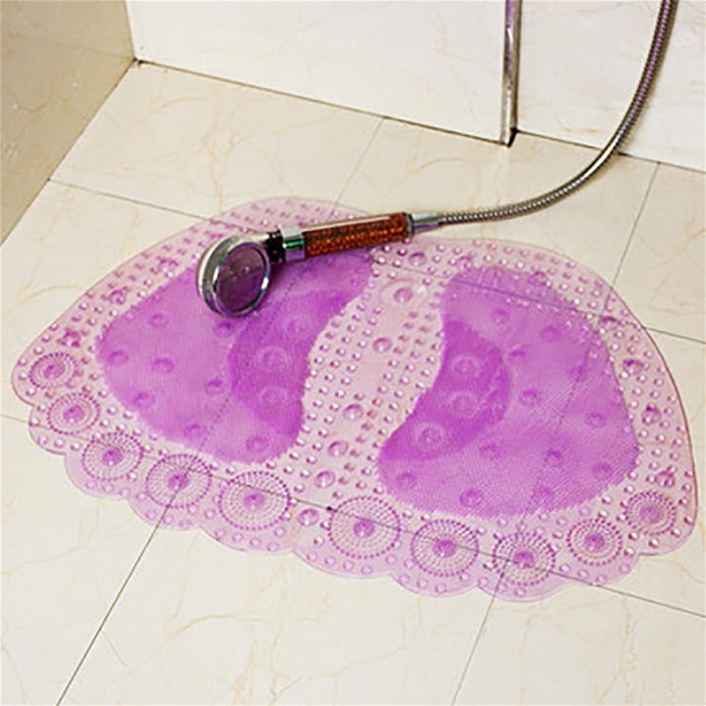 Carpets Huaxu Bathroom Anti-Skid Pad Shower Bath Toilet Waterproof Mat, Purple, 3969cm