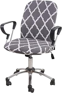 YUER Office Chair Cover Armchair Slipcover Polyester Removable Stretch Computer Chair Protector Cover Grey