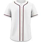 KXK Blank Baseball Jersey for Men Casual Button Down Shirts Short Sleeve Active Team Sports Uniform