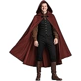 JEGERMIG Medieval Hooded Cloak Halloween Renaissance Cape with hood Wizard Costume Sorcerer Cosplay Witch