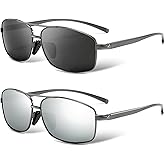 SUNGAIT Ultra Lightweight Rectangular Polarized Sunglasses Men UV400 Protection