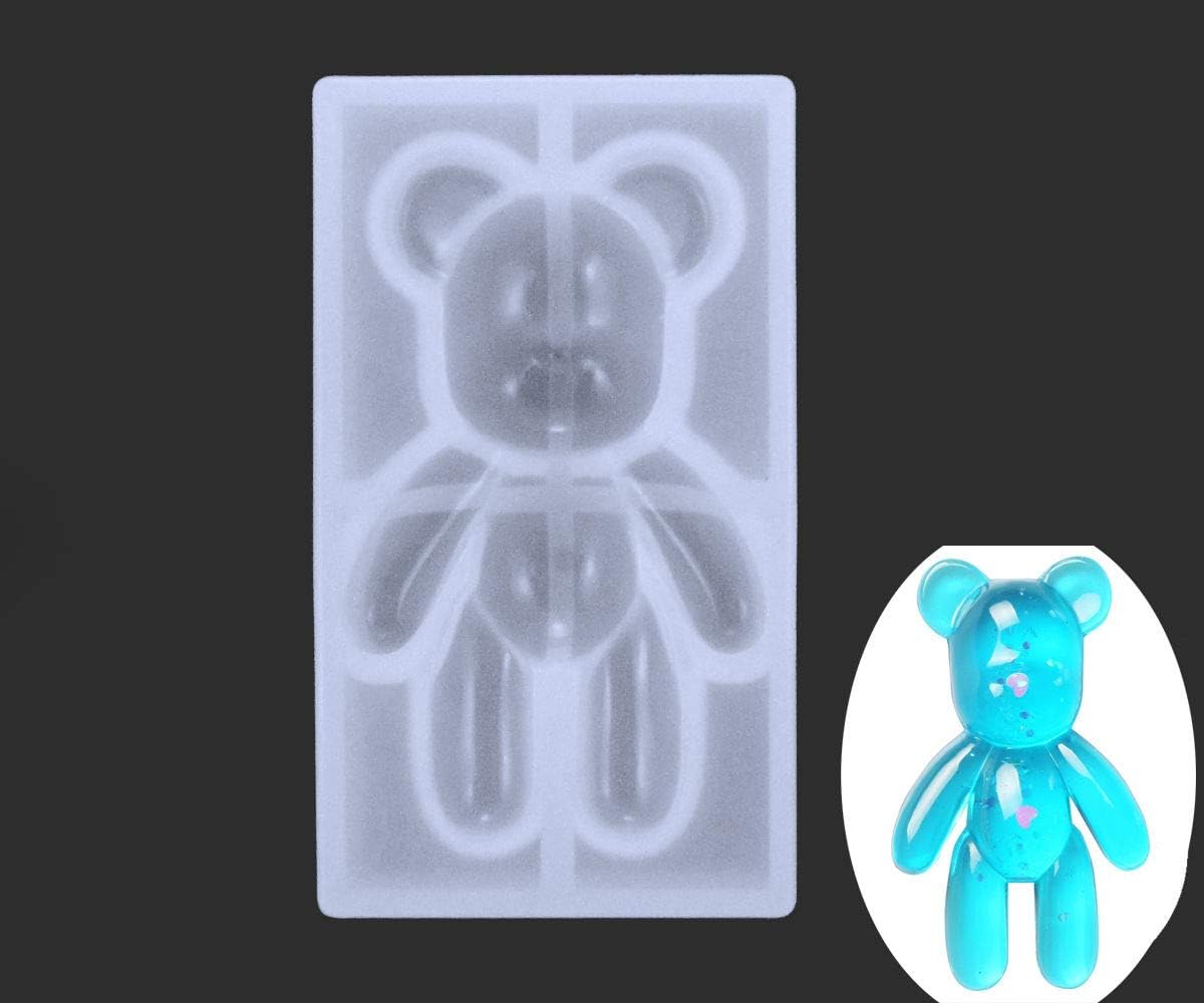 1pc Teddy Bear Cabochon Making Silicone Mold Tray Frame Setting for Epoxy UV Resin Soap Polymer Clay Candle Pendant Necklace