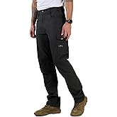 CALECARPEN Men's Work Pants Ripstop Water Repellent MultiCargo Stretch Flex Carpenter Construction Workwear Utility
