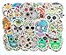 Hybsk Sugar Skull Stickers Laptop Skull Decals Dia de Los Muertos Mexican Day of The Dead Sticker Bomb Water Bottle Luggage Bike Computer Skateboard Vinyl Decal (50 Pack)
