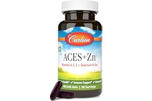 Carlson - ACES + Zn, Vitamins A, C, E + Selenium & Zinc, Cellular Health & Immune Support, Antioxidant, 60 Softgels