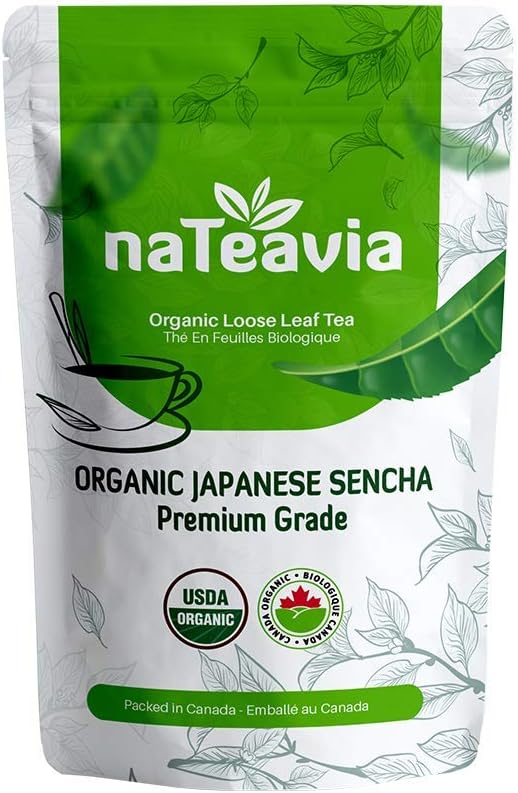 SENCHA Authentic Japanese Origin Loose Leaf Green Tea - Ceremony Tea - Certified Organic - Shizuoka Japan - by NaTeavia (100-Gr bag)