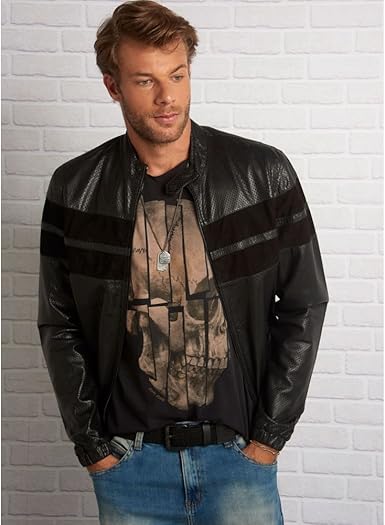 jaqueta de couro pp masculina