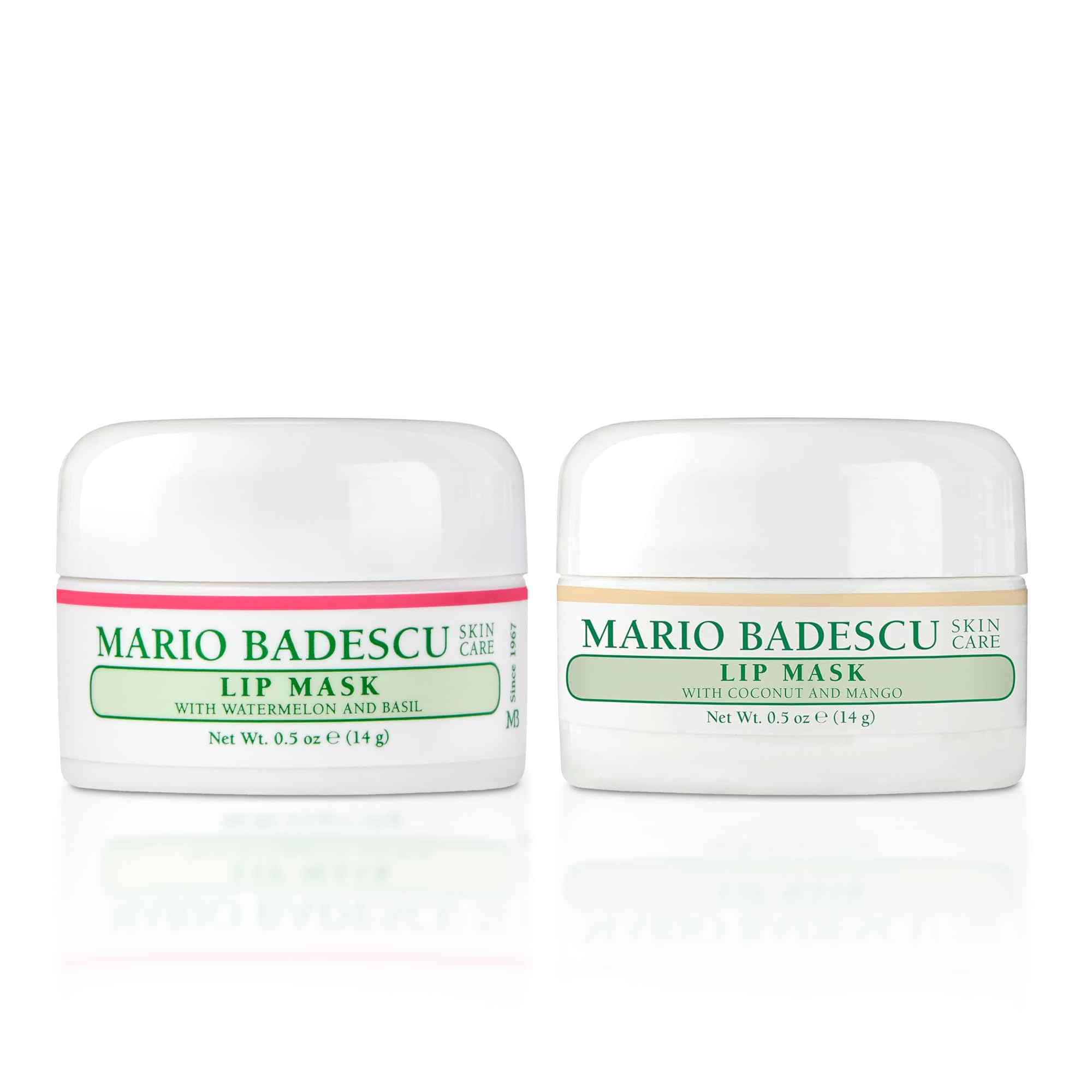Mario Badescu Lip Mask Overnight Bundle – Watermelon Basil + Coconut Mango – Hydrating Overnight Lip Care Moisturizer with Botanical Extracts for Soft, Smooth Glow – All Skin Types, Vegan Image