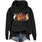 MKUJFNU Christmas Chicken Sweatshirt, Funny Xmas Chicken Christmas Long Sleeve Sweatshirts For Women