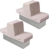 GONGJIANG Back to Back Boat Seat Covers，Replacement Boat Lounge Seat Covers, Microfiber Soft Stretchable Fabric Covers for Protector Boat Seats (Khaki, 2 Sets)
