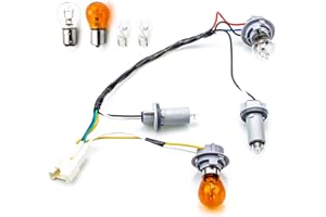 HOPUT 92450-3Q000 92450 3q000 Tail Lamp Holder and Wiring with 8 Halogen Bulbs, Compatible with Hyundai Sonata 2011 2012 2013 2014, Exterior, Rear (Pack of 1)