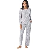 Cuddl Duds Womens Matching Pajama & Lounge Set - Lightweight Long Sleeve PJ Shirt & Pants - Sleepwear & Loungewear Sets
