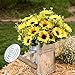 Nahuaa 4PCS Artificial Sunflowers Bundles Fake Silk Flowers Bouquets Fuax Floral Table Centerpieces Arrangements Decor Wedding Home Kitchen Office Windowsill Spring Decorations