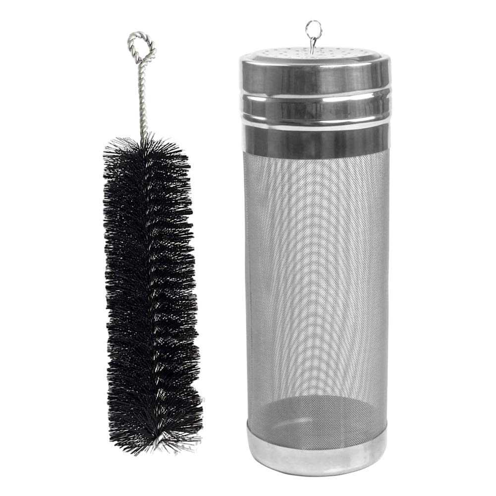 Beer Brewing - Stainless Beer Keg Dry Hoping 7x18cm Hopper Spider Strainer Home Brew Hop Mesh Filter - Robot Table Valve Beginner Boiling Book Pots Burner Jacket Fermenter Recipes Machine