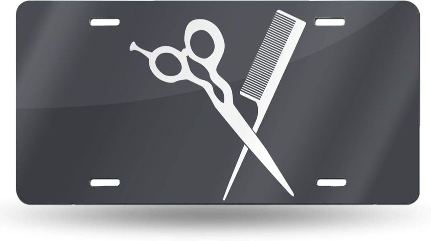 Cq76 Hair Stylist Tools Clipart Car License Plate Retro