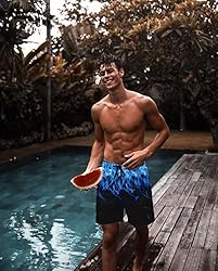 Lzzidou Men's Swim Trunks 9 Inch Inseam Bathing