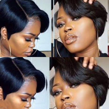 Amazon Com Onefa Cut Wigs For Black Women Short Human Hair Wigs