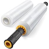 2 Packs Stretch Wrap Stretch Film 15" X 1000 Feet Shrink Wrap Packing Moving Suppliers 60 Gauge Plastic Wrap for Pallet Wrapp