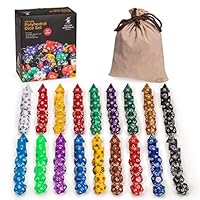 Yellow Mountain Imports 126 Polyhedral Dice Set (18 Colors) - Seven Varieties - Velvet Pouch for Storage