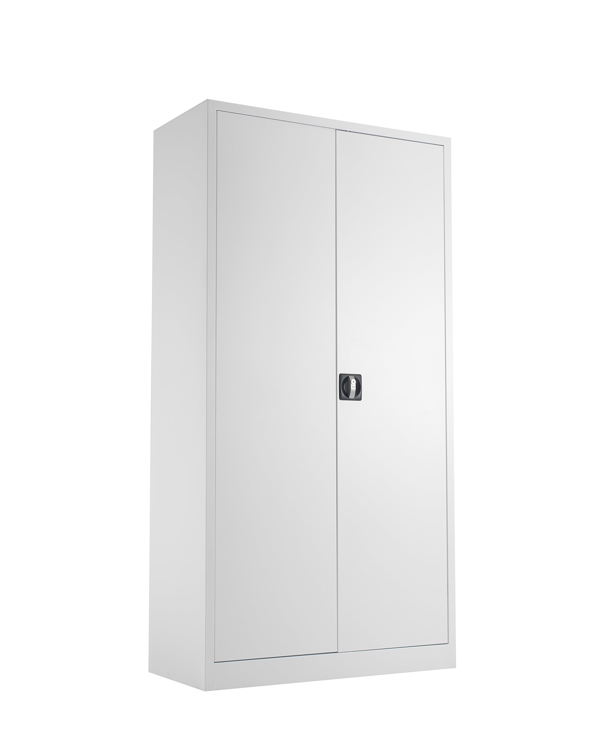 Office Hippo Steel Storage Cabinet, Lockable, Double Door, 4 Height Adjustable Shelves, 50kg Load Capacity, White, 92 cm x 179 cm