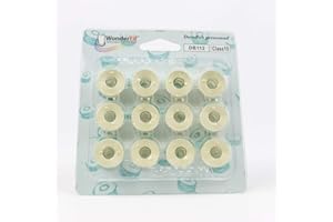 WonderFil, Specialty Threads, DecoBob, Pre-Wound Bobbins, Class 15 - Antique White