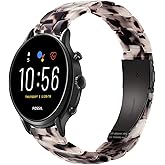 ILVANYA Watchbands for Fossil Women - Gen 5E 42mm / Gen 6 42mm / Gen 4 Venture HR Bands Pearl Resin Strap Quick Release