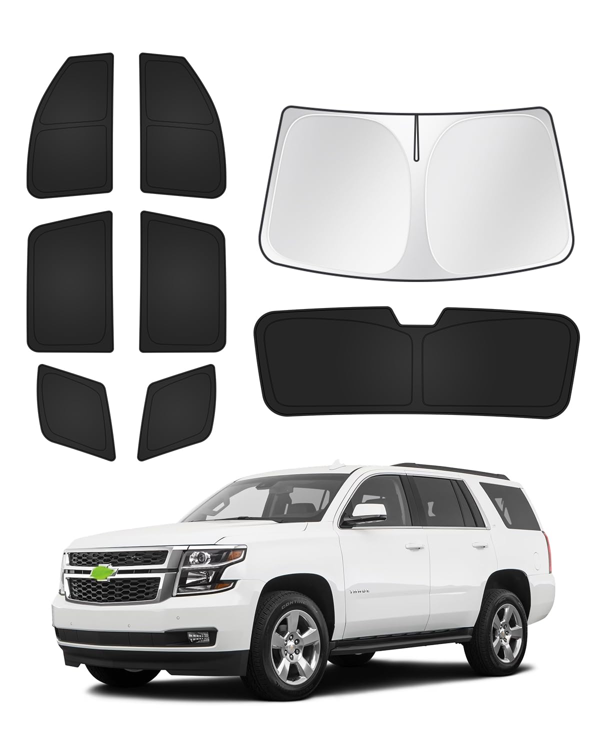 Photo 1 of Canvcle Sunshades for Chevrolet/Chevy Tahoe 2015-2020 Accessories Windshield Sun Shade Side Rear Window Shade Cover Sun Visor Shield Privacy Protection Keep Vehicle Cool Black 8PCS