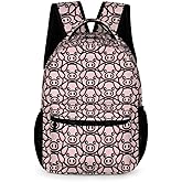Homieblanket Pig Backpack for Kids Girls Boys School, 16 Inches Cute Pig Theme Bookbag, Adjustable, Lightweight, Large Capacity
