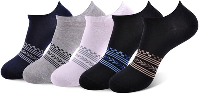 Amazon 15春夏靴下 ショートソックス アンクルソックス メンズボーイズ 男の子男性用 模様ボーダー 薄地 ゆったり 5足セット スポーツソックス 通販